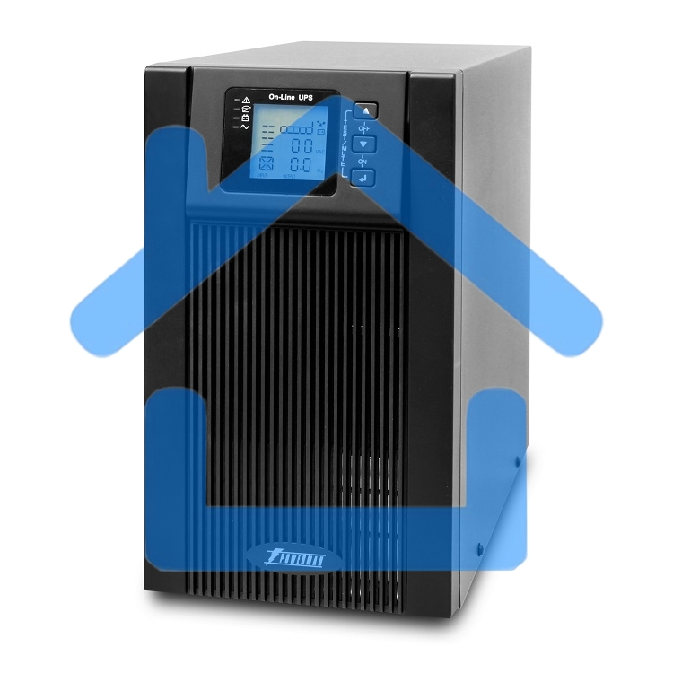 Источник бесперебойного питания PowerMan Online 2000VA черный (Online-Double conversion/LCD Display/USB/Software/RJ11/45,RS-232)