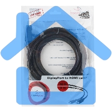 Кабель DisplayPort-HDMI Gembird/Cablexpert 3м, 20M/19M, черный, экран, пакет(CC-DP-HDMI-3M)