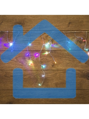 Гирлянда Neon-night Айсикл (бахрома) светодиодный, 1,8 х 0,5 м, прозрачный провод, 230 В, диоды RGB