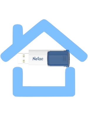 Флешка USB Netac U182 Blue 64 Gb <NT03U182N-064G-30BL>, USB 3.0, сдвижной корпус, пластиковая бело-синяя
