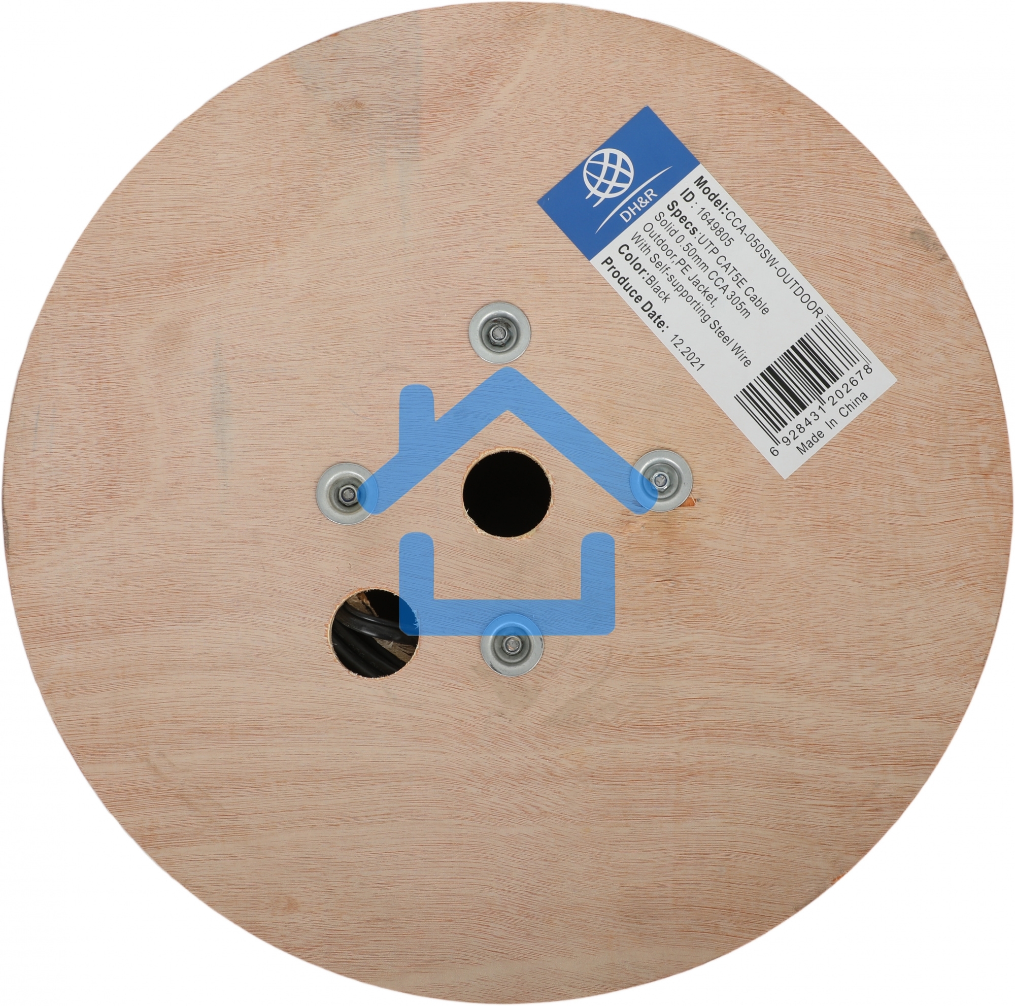 Кабель сетевой Ningbo UTP 4 пары cat5E solid 0.5мм CCA molded 305м серый outdoor стальной трос