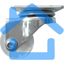 Колесо ПУ прозрачное поворотное d-35мм, крепление платформенное Сибртех