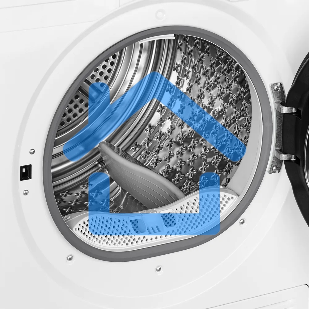 Сушильная машина Monsher MDM 595 Blanc белый, 10 кг, сушка - тепловой насос, программ - 15, 59.5 x 85.5 x 66.5 см