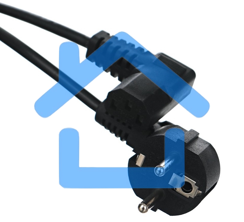 Кабель компьютер - розетка угловой 220V <1.8м> (Европейский стандарт) <TP021DA-1.8-BK>