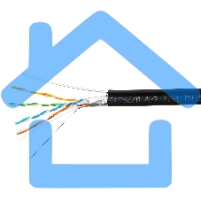 Кабель SkyNet Premium FTP outdoor 4x2x0,51 на тросу, медный, FLUKE TEST, кат.5e, однож., 305 м, на катушке, черный