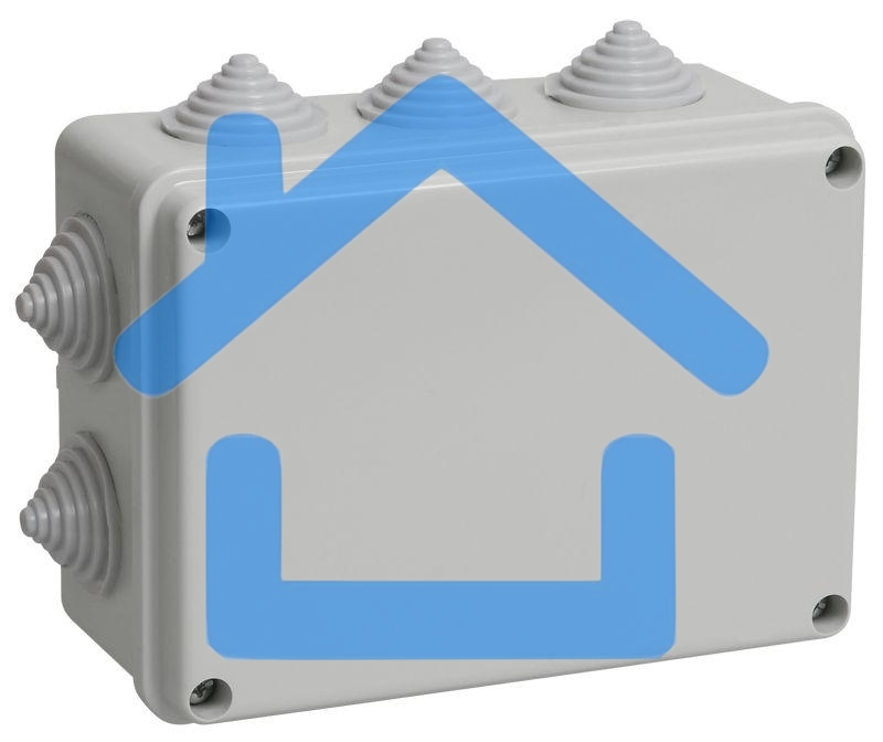 Коробка КМ41241 распаячная Iek UKO10-150-110-070-K41-44 для о/п 150х110х70 мм IP44 (RAL7035, 10 гермовводов)