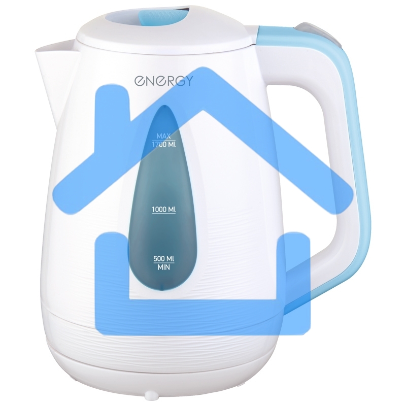 Чайник электрический Energy E-214 белый/голубой (1.7 л, диск)