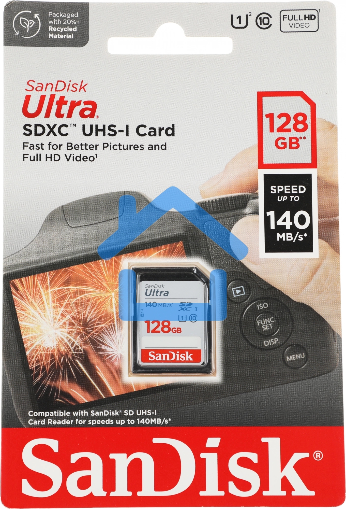 Флеш карта SD 128GB SanDisk SDXC Class 10 UHS-I Ultra 140MB/s