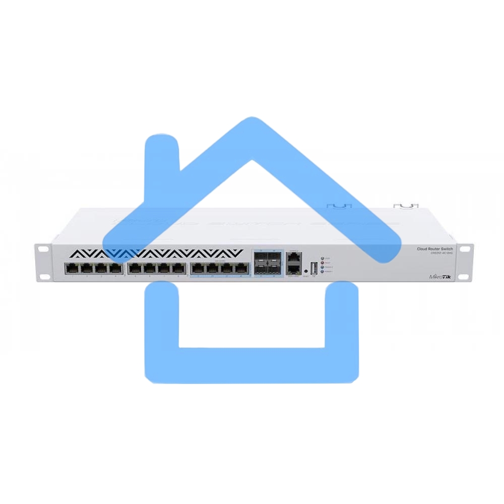 MikroTik CRS312-4C+8XG-RM Cloud Router Switch 8х 1G/2.5G/5G/10G RJ45, 4х 10G RJ45/SFP+ with RouterOS L5, 1U rackmount enclosure
