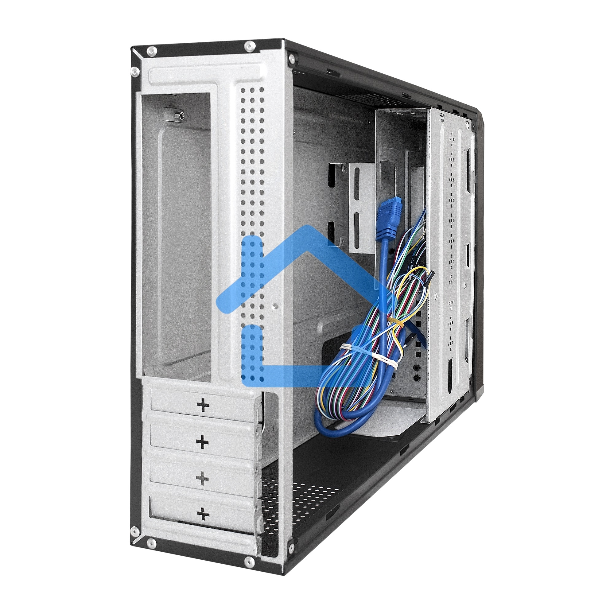 Компьютерный корпус Desktop ExeGate MI-207U (mini-ITX/mATX, без БП, 2*USB+1*USB 3.0, аудио, черный)
