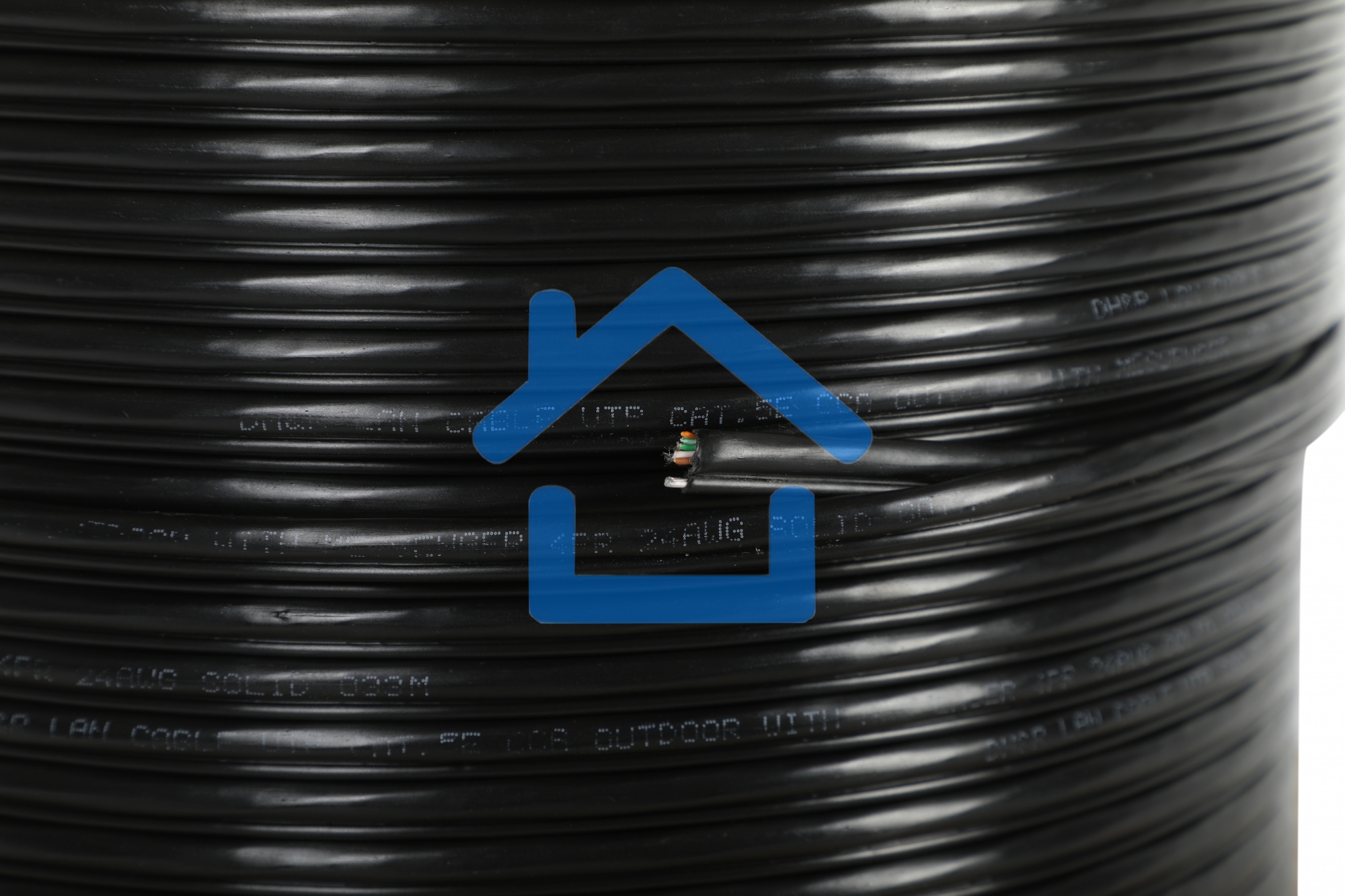 Кабель сетевой Ningbo UTP 4 пары cat5E solid 0.5мм CCA molded 305м серый outdoor стальной трос