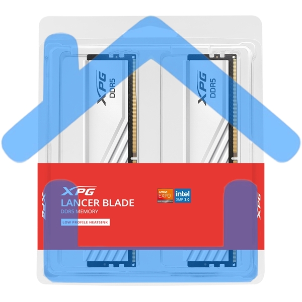 Оперативная память XPG Lancer Blade, DDR5, 32Gb (2x16Gb), 6000MHz, CL34, DIMM, с радиаторами, белый