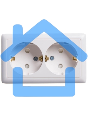 Розетка 2-м ОП Хит 16А защ. шторки с заземл. белый SchE RA16-239-B