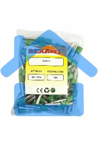 Наконечник штыревой втулочный изолированный F-18 мм 6 мм² (НШВи 6.0-18) зеленый Rexant