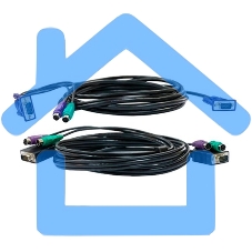 Кабель D-Link DKVM-CB3/A3A KVM длиной 3 м с разъемами PS2