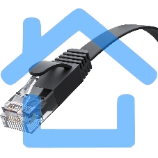 Патч-корд GCR PROF плоский прямой 2.0m, UTP медь кат.6, черный, 30 AWG, ethernet high speed 10 Gbит/с, RJ45, T568B, GCR-52861