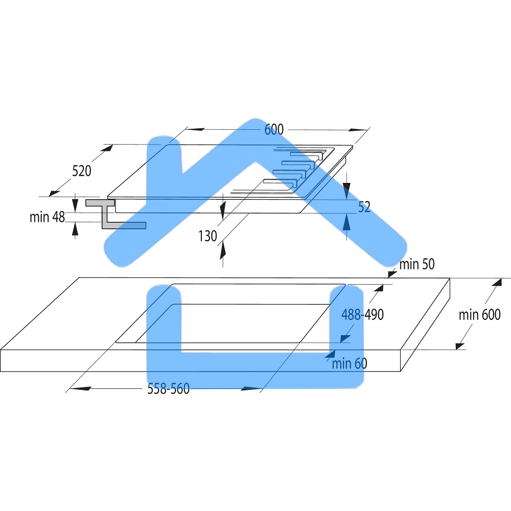 Газовая варочная панель Gorenje GW641EXB черный