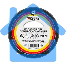 Изолента ПВХ KRANZ профессиональная, 0.18х19 мм, 20 м, серая (10 шт./уп.)