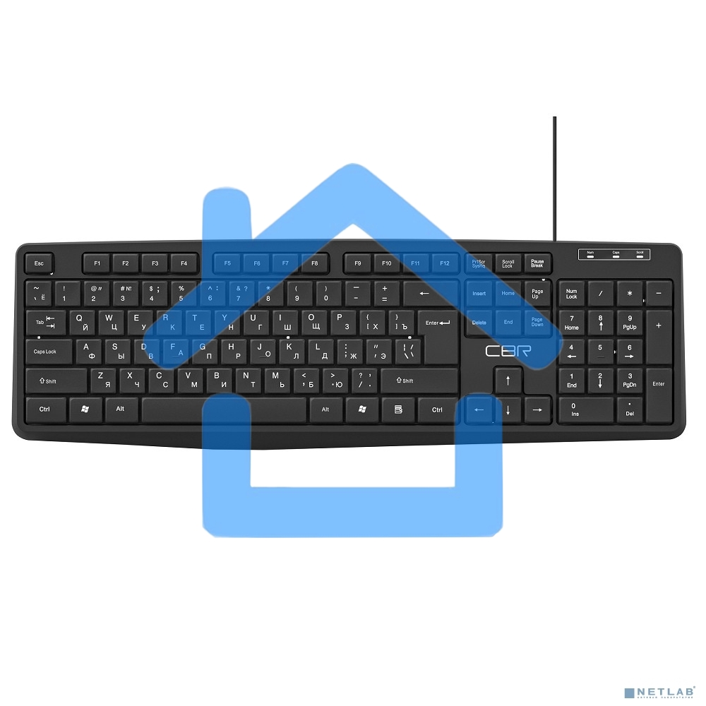 Клавиатура CBR KB 115 USB, 104 кл., офисн., 1,8 м, резиновые ножки