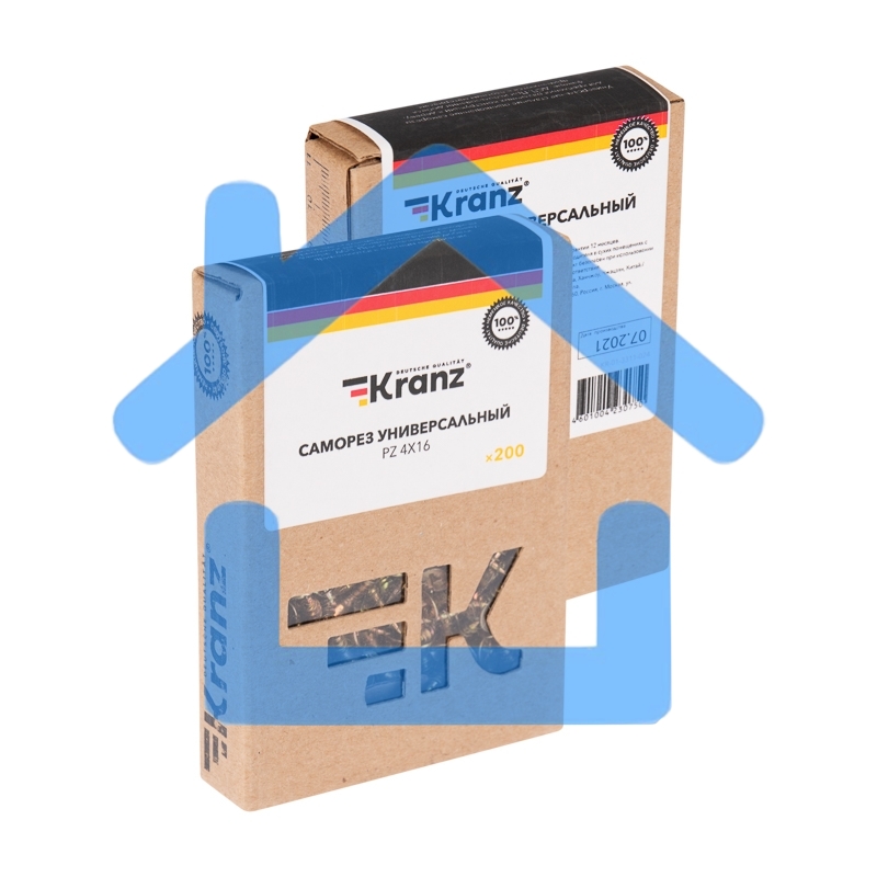 Саморез универсальный KRANZ 4х16, желтый цинк, упаковка поставщика ( 24 000 шт. )