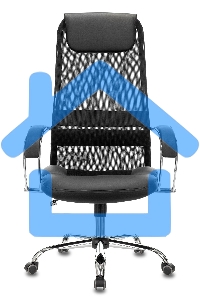 Кресло руководителя Бюрократ CH-608SL/BLACK TW-01 TW-11 черный, искусст.кожа/ткань, крестовина хром, спинка сетка