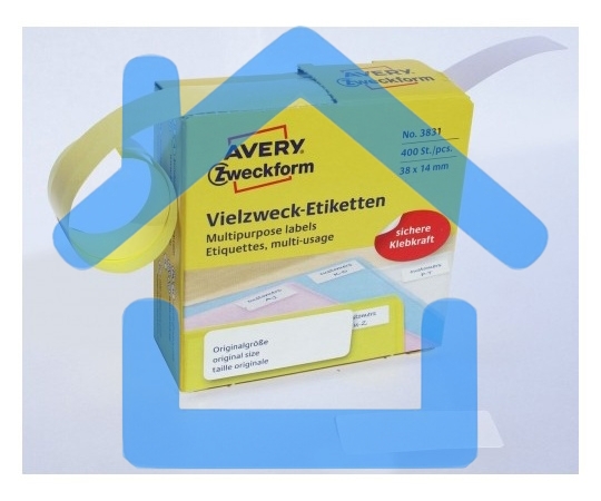 Этикетки самоклеящиеся Avery Zweckform 3831 38x14 мм, 400 шт, универсальная, 70 г/м2, белый (упак.:1рул)