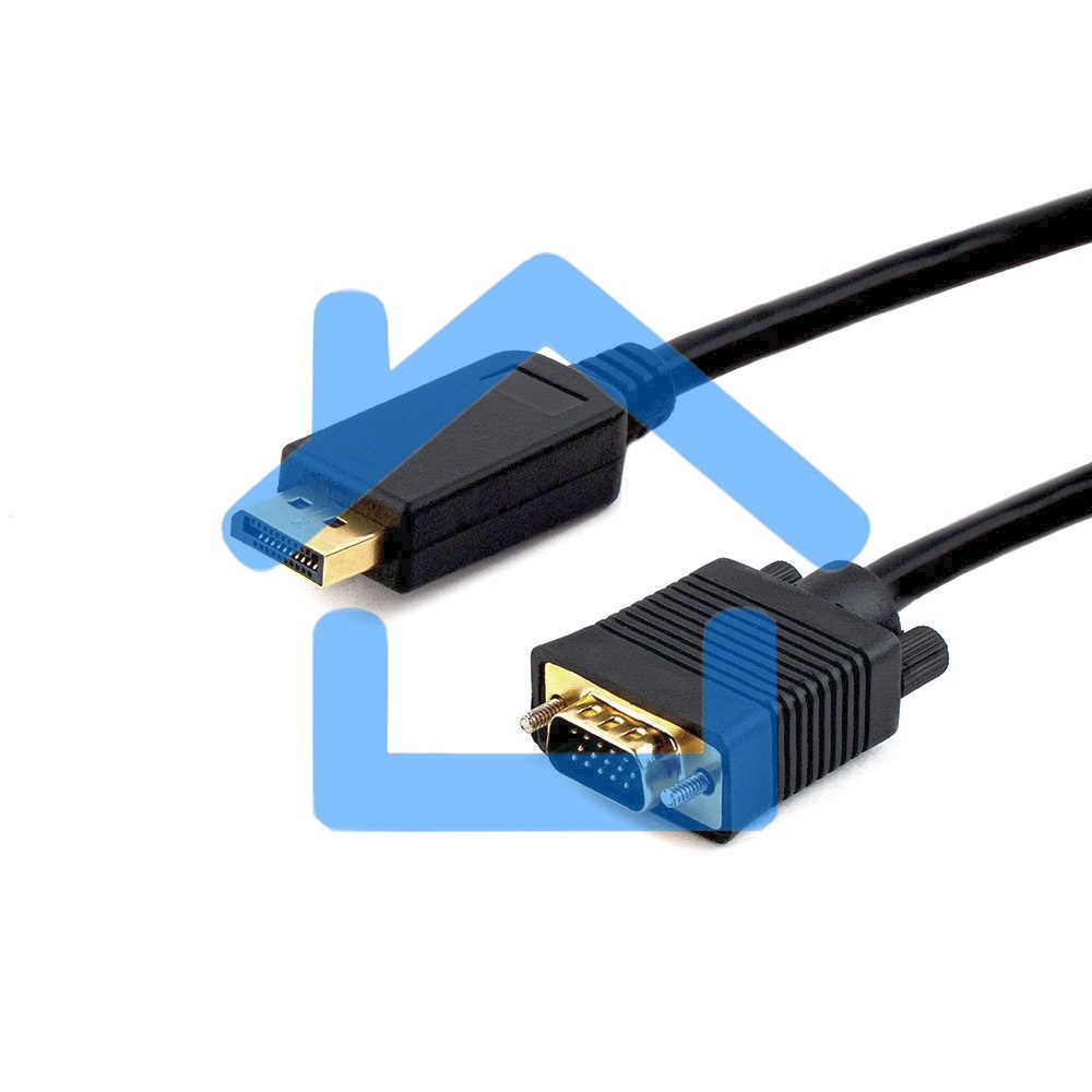 Кабель DisplayPort->VGA Cablexpert CCP-DPM-VGAM-10, 3м, 20M/15M, черный, экран, пакет