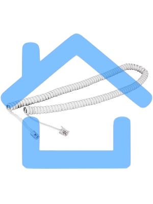 Кабель Rexant (18-2021) Шнур витой трубочный 2М телефонный белый