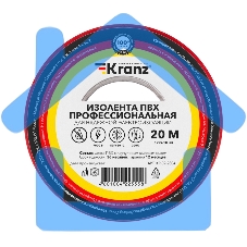 Изолента ПВХ KRANZ профессиональная, 0.18х19 мм х 20 м, красная (10 шт./уп.)