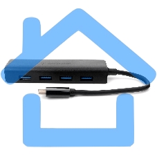 Концентратор USB 3.0 Gembird UHB-C364, 4 порта, Type-C, с доп питанием