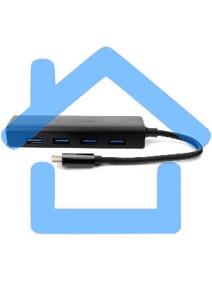 Концентратор USB 3.0 Gembird UHB-C364, 4 порта, Type-C, с доп питанием