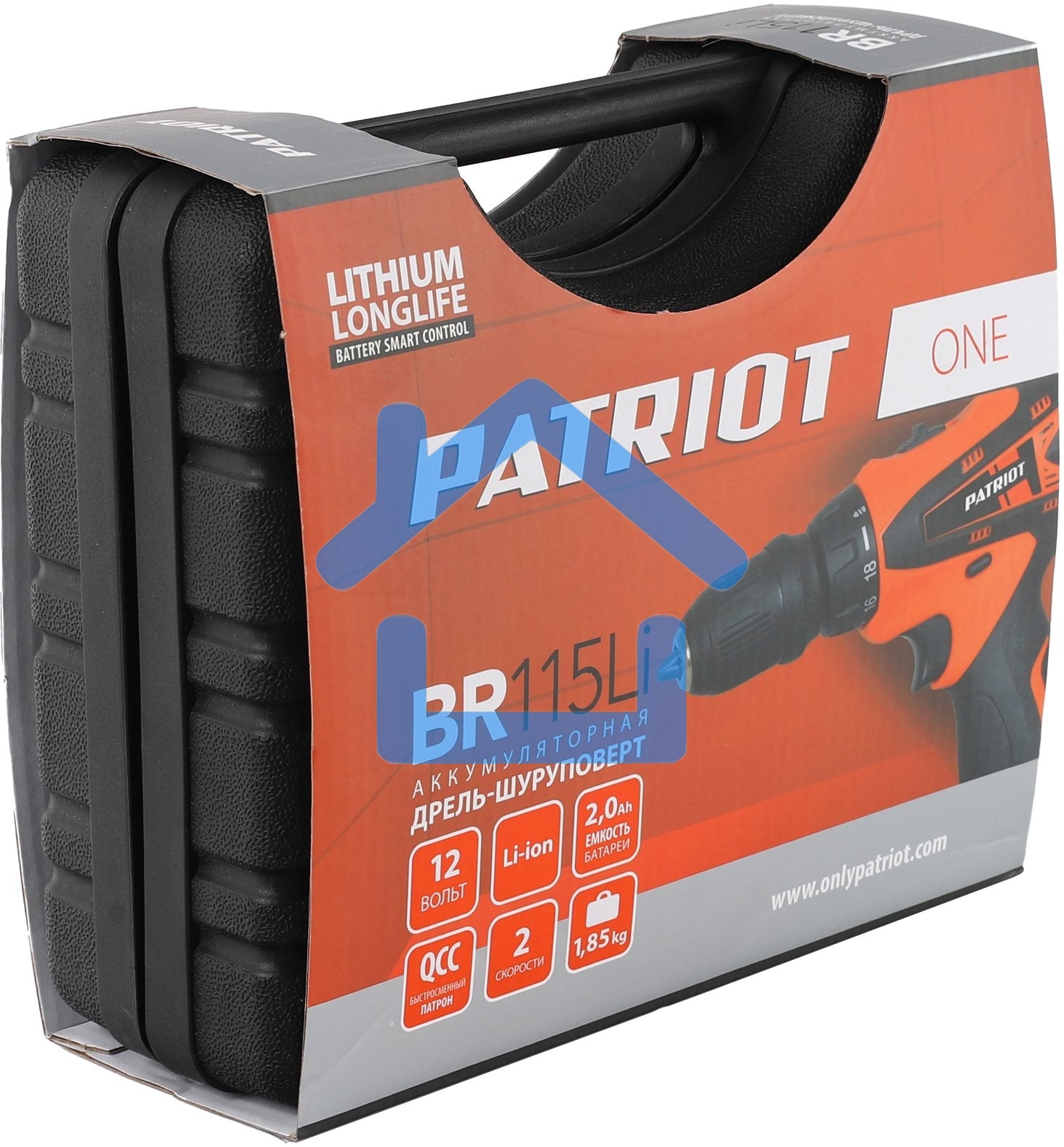 Дрель-шуруповерт Patriot BR 115Li, Аккумуляторная, 16В, 2 АКБ, Кейс