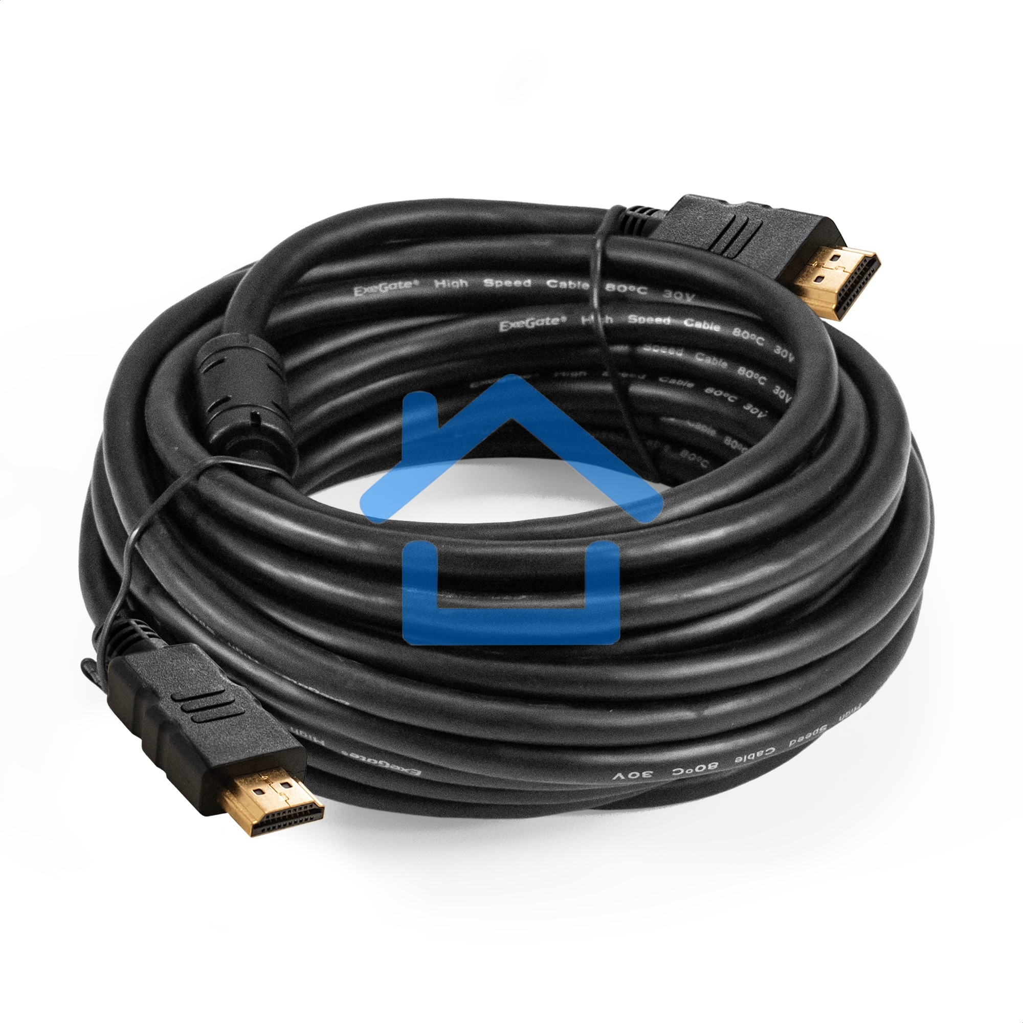 Кабель HDMI ExeGate EX-CC-HDMI-10.0F (19M/19M, 10м, v1.4b, ферритовые кольца, позолоченные контакты)