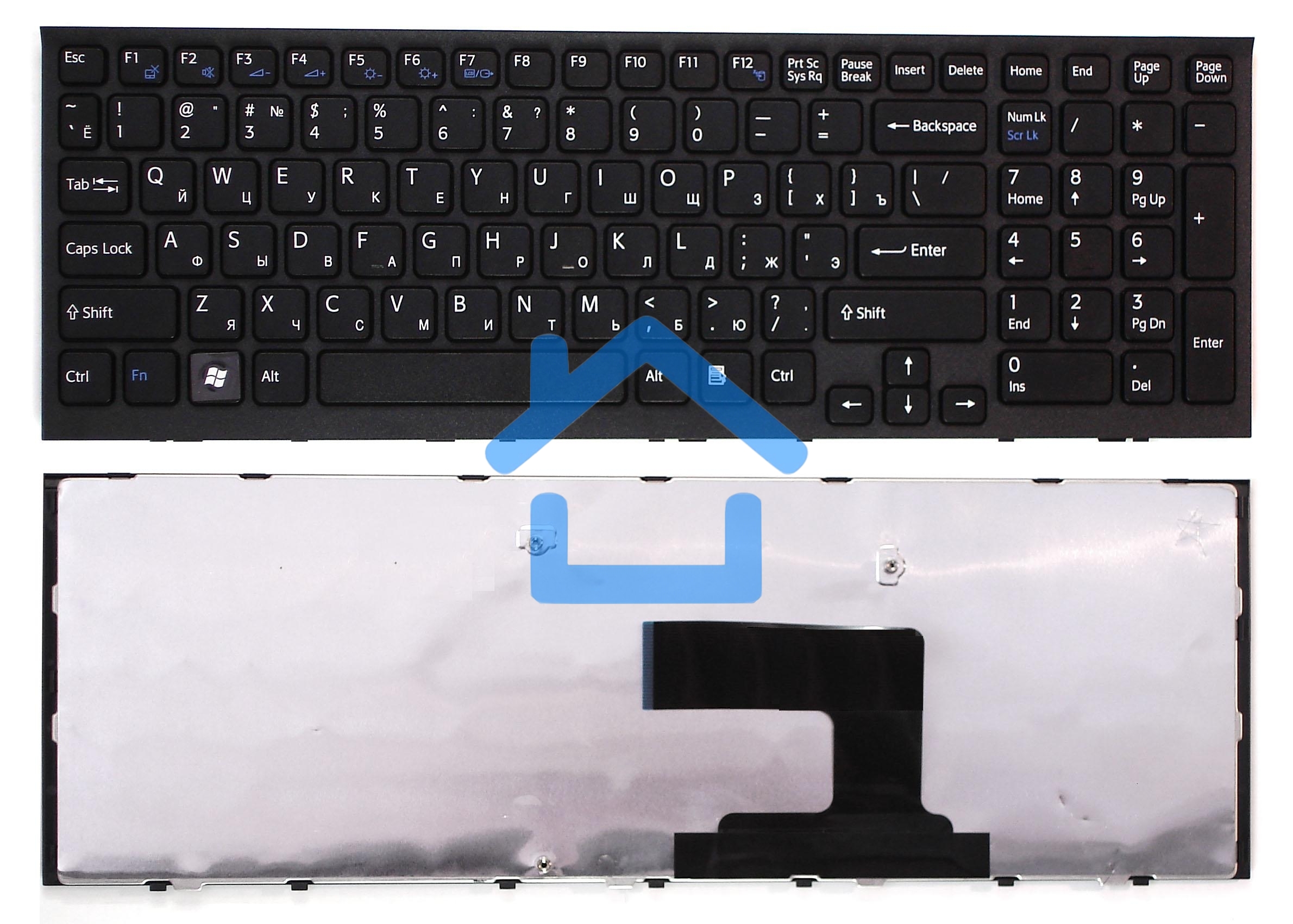Клавиатура для ноутбука Sony Vaio VPCEL VPC-EL черная с черной рамкой