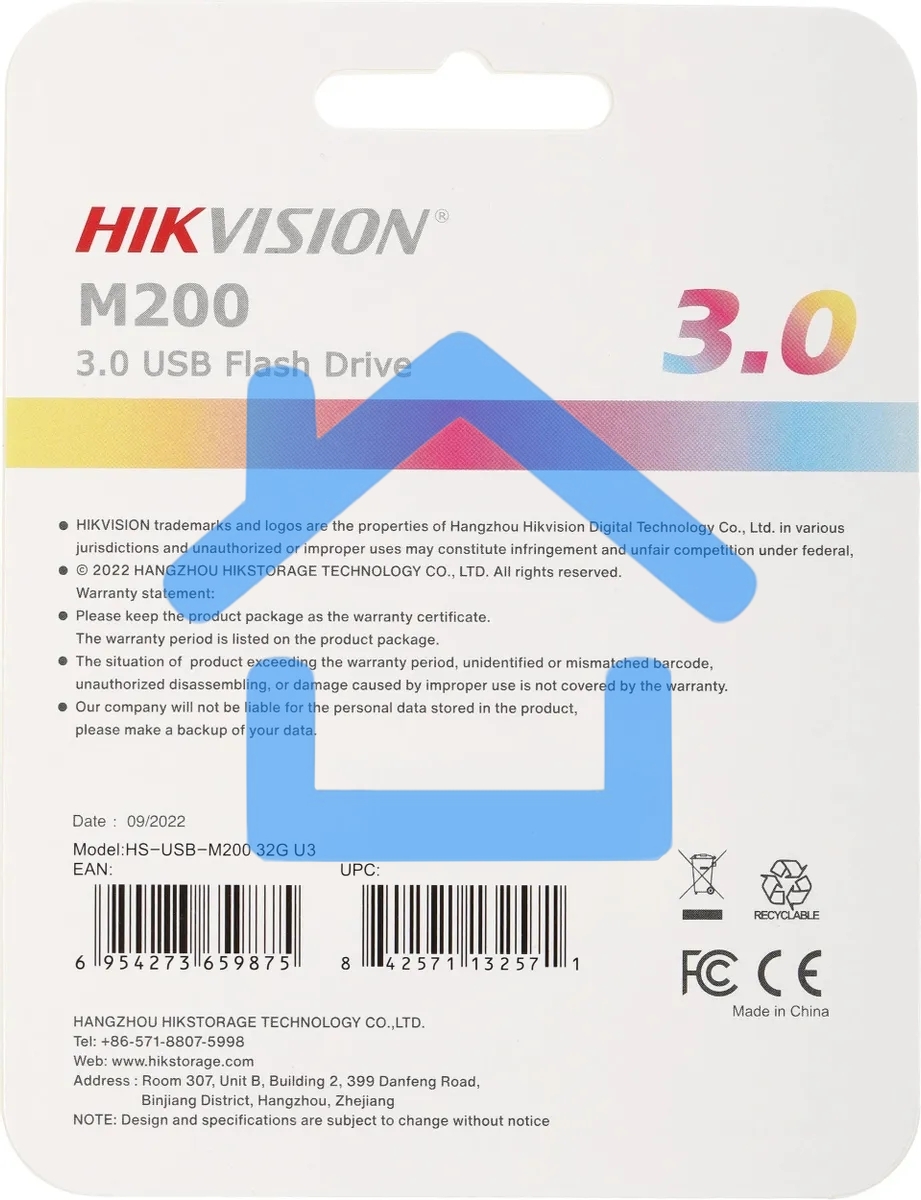 Флешка USB R/W Hikvision (HS-USB-M200/32G/U3), 32GB, USB 3.0, R/W металик