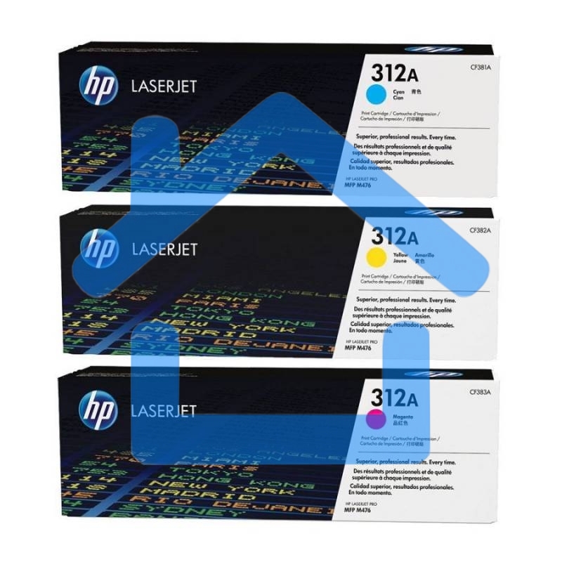 Картридж лазерный набор Hewlett-Packard 312A CF440AM голубой, желтый, пурпурный для HP CLJ Pro M476 2400стр.