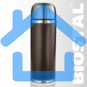Термос BIOSTAL-Охота NYP-1000P, 1л, узкое горло,с крышкой-чашкой, кож. вставка, доп. пробка.(в уп. 12 шт) &