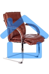 Кресло офисное Бюрократ T-9927SL-LOW-V Leather Eichel светло-коричневый, кожа, низк. спин. полозья металл хром