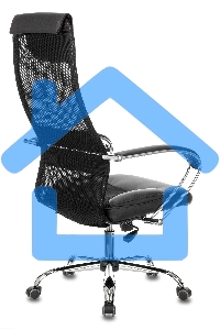 Кресло руководителя Бюрократ CH-608SL/BLACK TW-01 TW-11 черный, искусст.кожа/ткань, крестовина хром, спинка сетка