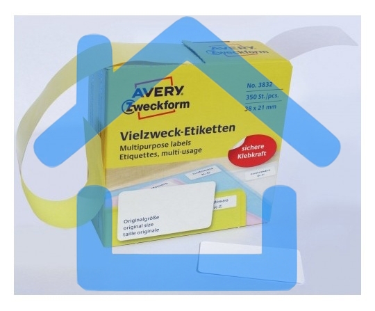Этикетки самоклеящиеся Avery Zweckform 3832 38x21 мм, 350 шт, универсальная, 70 г/м2, белый (упак.:1рул)