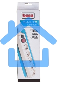 Сетевой фильтр BURO Сетевой фильтр, 5 розеток, 3 метра, (500SH-3-W), белый 992290