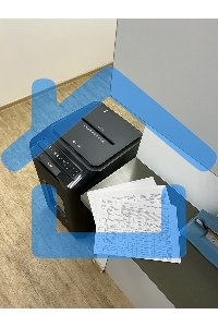 Шредер Heleos АП55-4 черный с автоподачей (секр.P-4) фрагменты 400лист. 55лтр. скрепки скобы пл.карты