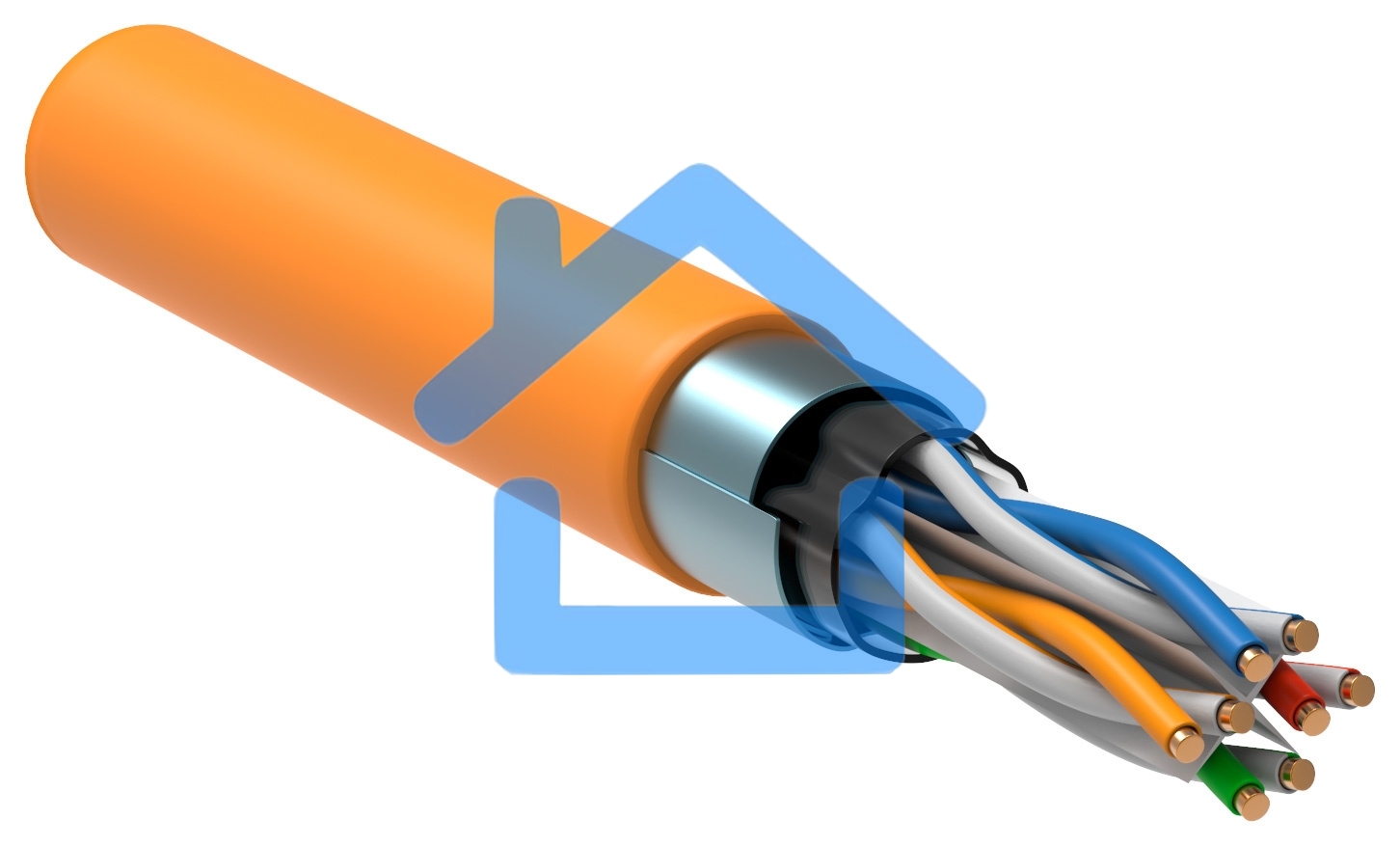Кабель связи витая пара ITK LC1-C604-327 F/UTP кат.6 4x2x23AWG LSZH оранжевый (305м)