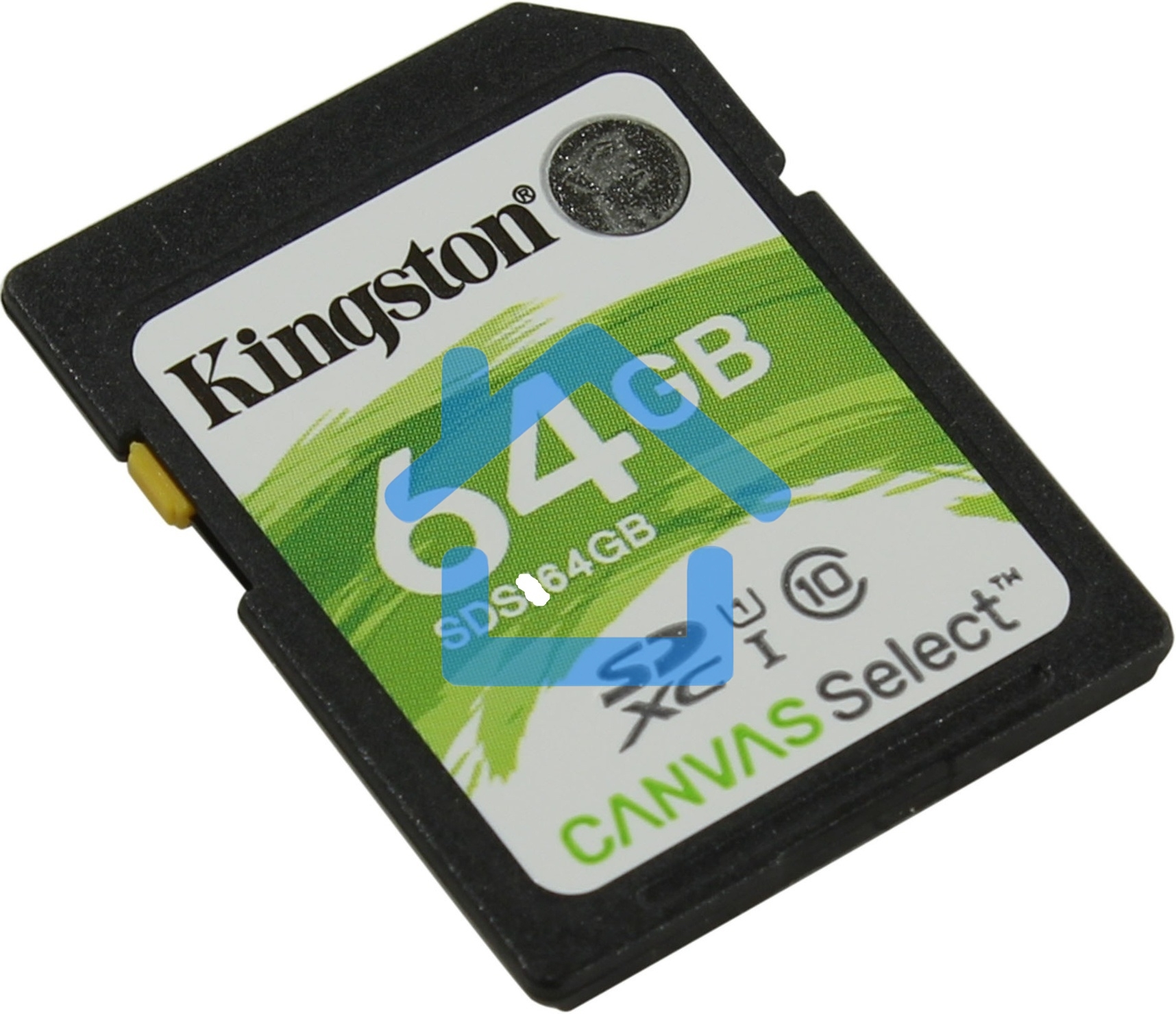 Флеш карта SDHC 64Gb Class10 Kingston <SDS2/64Gb>, Canvas Select 100R CL10 UHS-I