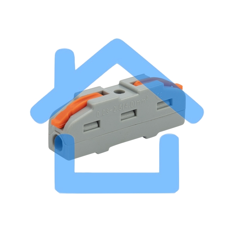 Клемма СМК 222-421 проходная 1 полюс (0,08-4 мм²), серая (5 шт./уп.) Rexant