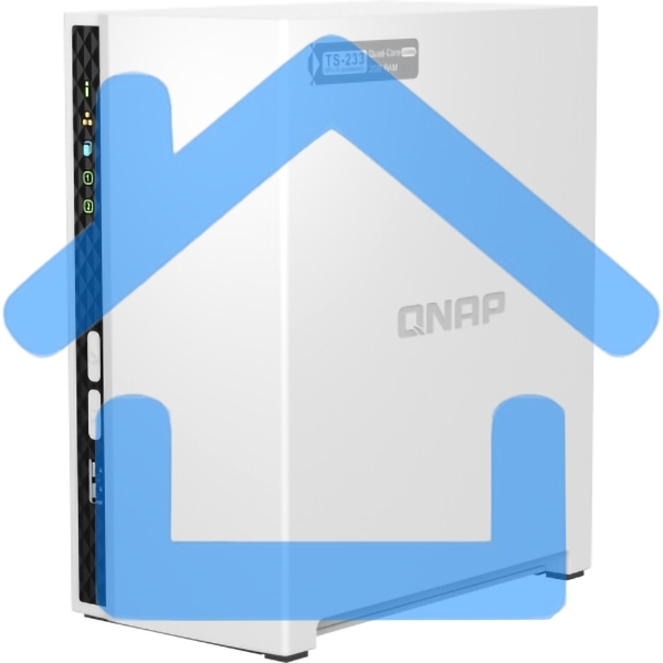 Сетевое хранилище SMB QNAP TS-233 NAS 2 HDD trays. ARM 4-core Cortex-A55 2.0GHz, ram 2 Gb (max), 1x1GbE, 2xUSB 2.0 port,1xUSB 3.2 Gen 1