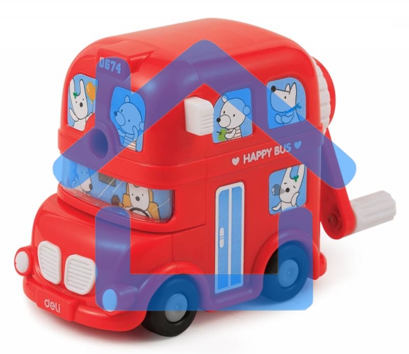Точилка для карандашей механическая Deli BUS E0674, 1 отверстие, пластик, ассорти, коробка