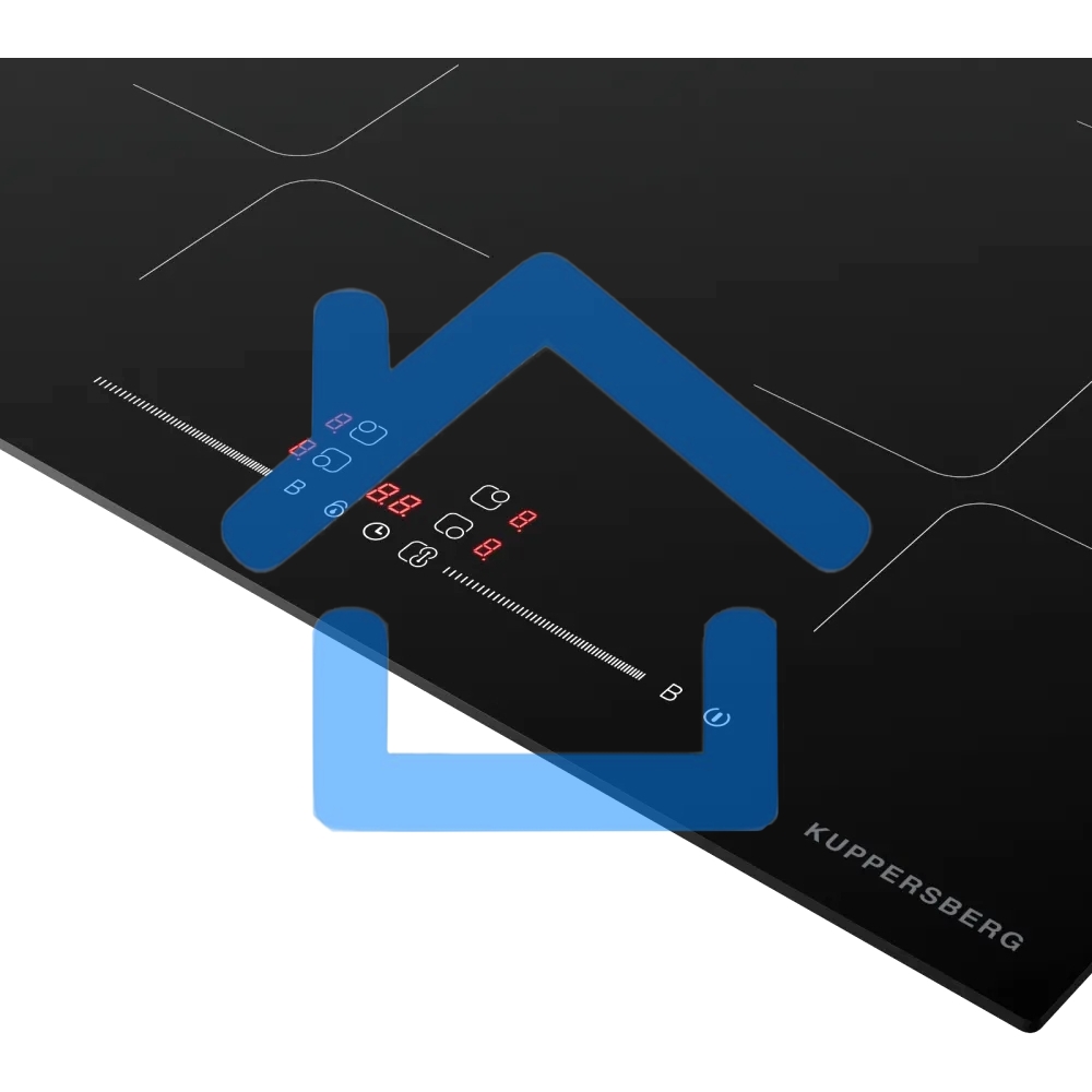 Индукционная варочная панель Kuppersberg ICI 615, индукция, High-Tech, 59 см, 9 уровней мощности, блокировка управления, автоматическое отключение, Inverter, таймер, Booster, Flexi-zone, слайдерное управление, черный