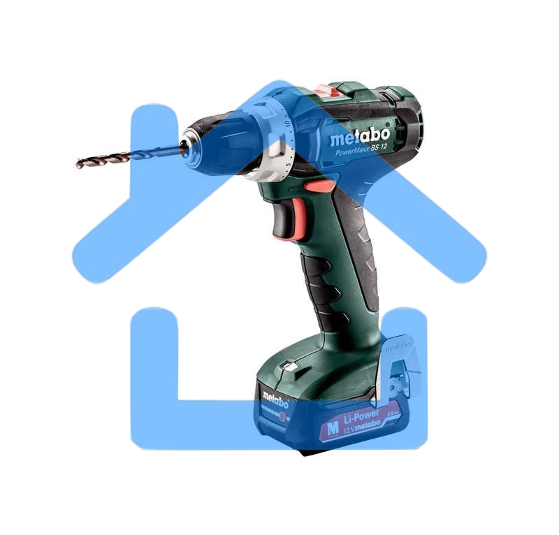 Дрель-шуруповерт Metabo PowerMaxx BS 12 601036500, Аккумуляторный, 12В, 2 АКБ, Кейс