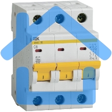 Выключатель автоматический модульный 3п C 6А 4.5кА ВА47-29 ИЭК MVA20-3-006-C
